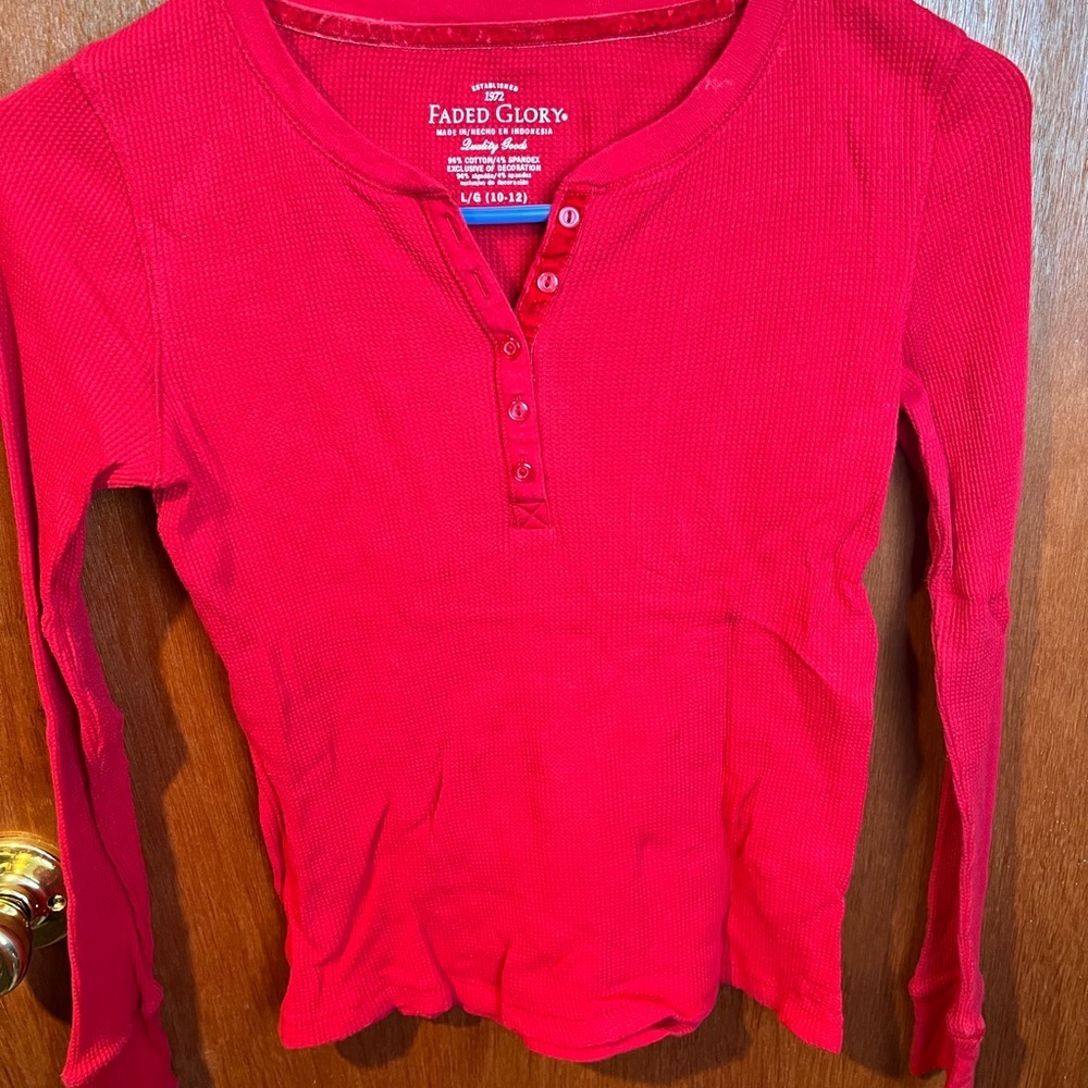 Faded Glory Women's Red Long Sleeve Top